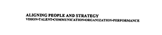 ALIGNING PEOPLE AND STRATEGY VISION TALENT COMMUNICATION ORGANIZATION PERFORMANCE