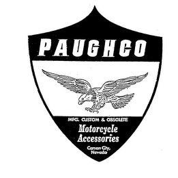 PAUGHCO MFG. CUSTOM & OBSOLETE MOTORCYCLE ACCESSORIES CARSON CITY, NEVADA