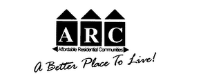 ARC AFFORDABLE RESIDENTIAL COMMUNITIES A BETTER PLACE TO LIVE!