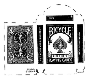 POKER BICYCLE RIDER BACK PLAYING CARDS AIR CUSHION FINISH MADE IN U.S.A. THE U.S. PLAYING CARD CO. POKER 808