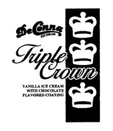 DECONNA ICE CREAM TRIPLE CROWN VANILLA ICE CREAM WITH CHOCOLATE FLAVORED COATING