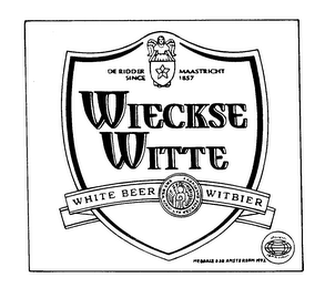 DE RIDDER MAASTRICHT SINCE 1857 WIECKSE WITTE WHITE BEER WITBIER MEDAILLE D'OR AMSTERDAM 1992