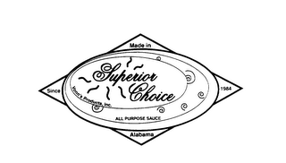 SUPERIOR CHOICE VONN'S PRODUCTS, INC.  ALL PURPOSE SAUCE MADE IN ALABAMA SINCE 1984