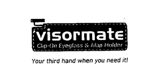 VISORMATE CLIP-ON EYEGLASS & MAP HOLDER IT'S YOUR THIRD HAND WHEN YOU NEED IT!