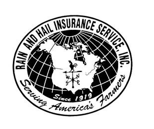 RAIN AND HAIL INSURANCE SERVICE, INC. SERVING AMERICA'S FARMERS SINCE 1919