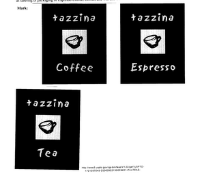 TAZZINA COFFEE, TAZZINA ESPRESSO, TAZZINA TER