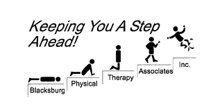 "BLACKSBURG PHYSICAL THERAPY ASSOCIATESINC." KEEPING YOU A STEP AHEAD