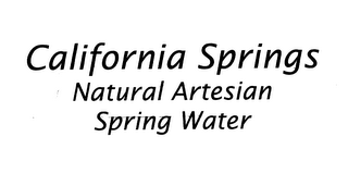 CALIFORNIA SPRINGS NATURAL ARTESIAN SPRING WATER