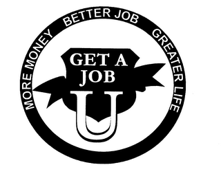 "GET A JOB U" MORE MONEY BETTER JOB GREATER LIFE