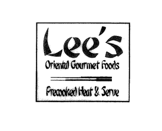 LEE'S ORIENTAL GOURMET FOODS PRECOOKED HEAT & SERVE