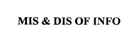 MIS & DIS OF INFO