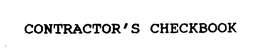 CONTRACTOR'S CHECKBOOK
