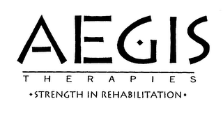 AEGIS THERAPIES STRENGTH IN REHABILITATION