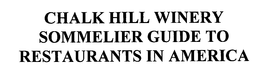 CHALK HILL WINERY SOMMELIER GUIDE TO RESTAURANTS IN AMERICA