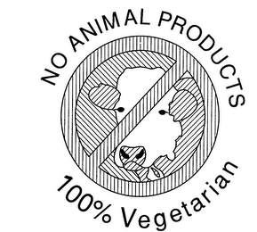 NO ANIMAL PRODUCTS 100% VEGETARIAN