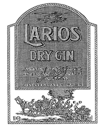 LARIOS DRY GIN DISTILLED IN TRADITIONAL POT STILLS USING A SELECTED OF NATURAL AND PURE INGREDIENTS DISTILLED LONDON DRY GIN ESTABLISHED 1866 1LE 40% VOL