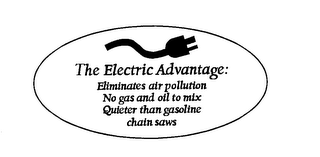 THE ELECTRIC ADVANTAGE: ELIMINATES AIR POLLUTION NO GAS AND OIL TO MIX QUIETER THAN GASOLINE CHAIN SAWS