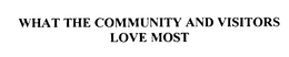 WHAT THE COMMUNITY AND VISITORS LOVE MOST