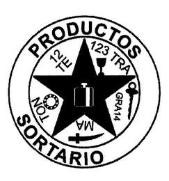 PRODUCTOS SORTARIO 12 TE 123 TRA GRA14 MA TON O