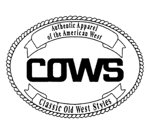 AUTHENTIC APPAREL OF THE AMERICAN WEST COWS CLASSIC OLD WEST STYLES