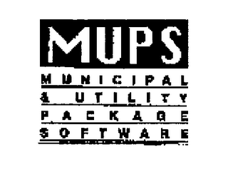 MUPS MUNICIPAL & UTILITY PACKAGE SOFTWARE