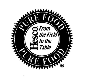 PURE FOOD FROM THE FIELD TO THE TABLE HESCO