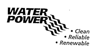 WATER POWER CLEAN RELIABLE RENEWABLE