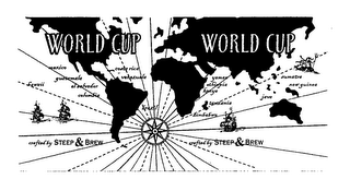 WORLD CUP - HAWAII MEXICO GUATEMALA EL SALVADOR COLUMBIA COSTA RICA VENEZUELA BRAZIL YEMEN ETHIOPIA KENYA TANZANIA ZIMBABWE JAVA SUMATRA NEW GUINEA - CRAFTED BY STEEP & BREW