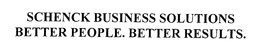 SCHENCK BUSINESS SOLUTIONS BETTER PEOPLE. BETTER RESULTS.
