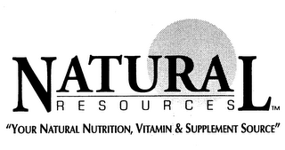 NATURAL RESOURCES "YOUR NATURAL NUTRITION, VITAMIN & SUPPLEMENT SOURCE"