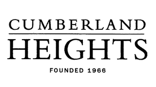 CUMBERLAND HEIGHTS FOUNDED 1966