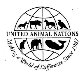 UNITED ANIMAL NATIONS MAKING A WORLD OF DIFFERENCE SINCE 1987