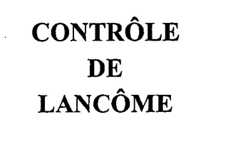 CONTRÔLE DE LANCÔME