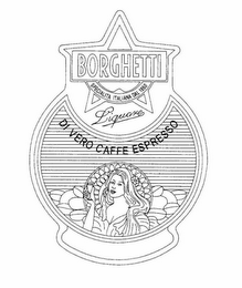 BORGHETTI SPECIALITA ITALIANA DAL 1860 LIQUORE DI VERO CAFFE ESPRESSO