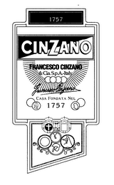 1757 CINZANO FRANCESCO CINZANO & CIA.S.P.A.-ITALY FRANCESCO CINZANO CASA FONDATA NEL 1757