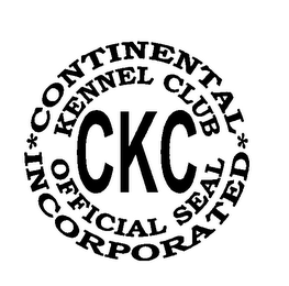 CKC CONTINENTAL KENNEL CLUB INCORPORATED OFFICIAL SEAL