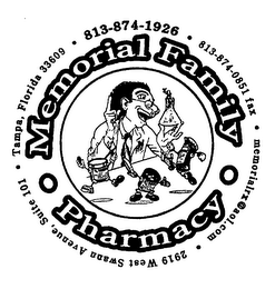 MEMORIAL FAMILY PHARMACY 2919 WEST SWANN AVENUE, SUITE 101 TAMPA, FLORIDA 33609 813-874-1926 813-874-0851 FAX MEMORIALRX@AOL.COM