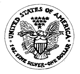 UNITED STATES OF AMERICA 1 OZ. FINE SILVER-ONE DOLLAR
