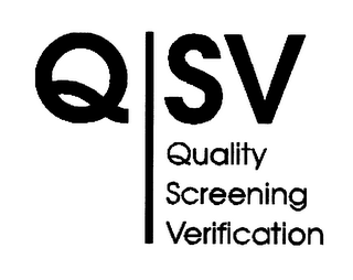 QSV QUALITY SCREENING VERIFICATION