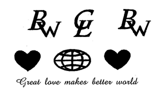 BW GL BW GREAT LOVE MAKES BETTER WORLD