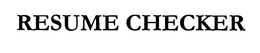 RESUME CHECKER