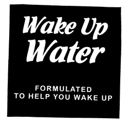 WAKE UP WATER FORMULATED TO HELP YOU WAKE UP