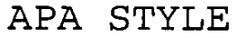 APA STYLE