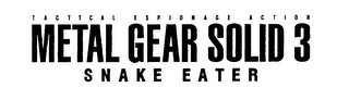 TACTICAL ESPIONAGE ACTION METAL GEAR SOLID 3 SNAKE EATER