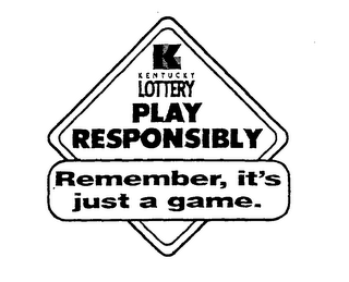 KL KENTUCKY LOTTERY PLAY RESPONSIBLY REMEMBER, IT'S JUST A GAME.