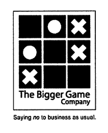 THE BIGGER GAME COMPANY SAYING NO TO BUSINESS AS USUAL.