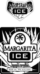 MARGARITA ICE BLUE AGAVE TEQUILA TEQUILA BEVERAGE BREUVAGE AU TEQUILA 333 ML 7% ALC./VOL.