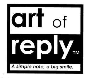 ART OF REPLY A SIMPLE NOTE, A BIG SMILE