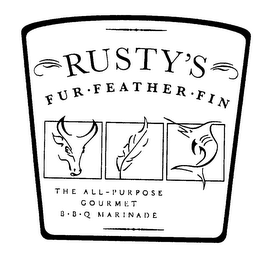 RUSTY'S FUR FEATHER FIN THE ALL-PURPOSE GOURMET B.B.Q. MARINADE