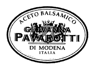 ACETO BALSAMICO GIOVANNA PAVAROTTI DI MODENA ITALIA